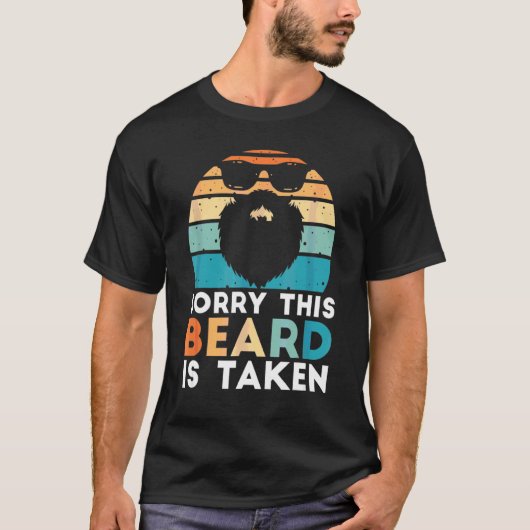 T-shirt Mens Désolé Cette Barbe Est Prise Rétro Valentines (Devant)