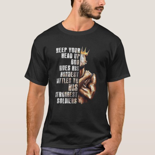 T-shirt Mens Dieu Donne Ses Batailles Les Plus Dures À Ses (Devant)