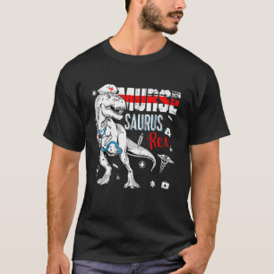 T-shirt Mens Dinosaur Rex Scrub Infirmière Vie Café Rn Mur
