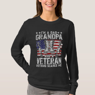 T-shirt Mens Distressed Je suis un papa grand-père Vétérin