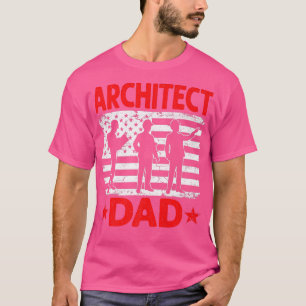 T-shirt Mens Distressed USA Flag Architect Papa Patriotic