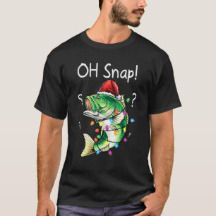 T-shirt Mens drôle de pêche à la basse Santa Oh Snap Noël