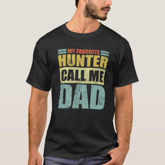 T-shirt Mens Drôle Mon Chasseur Favori M'Appelle Papa Père