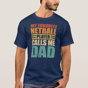 T-shirt Mens Drôle Mon Lecteur Netball M'Appelle Papa Netb