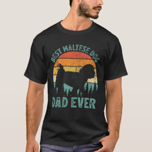 T-shirt Mens Drôle Vintage Meilleur Chien Maltais Papa Jam