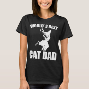 T-shirt Mens drôle WORLD`S BEST CAT DAD KITTEN SHIRT