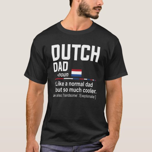 T-shirt Mens Dutch Papa Définition Fête des pères Daddy Fl (Devant)