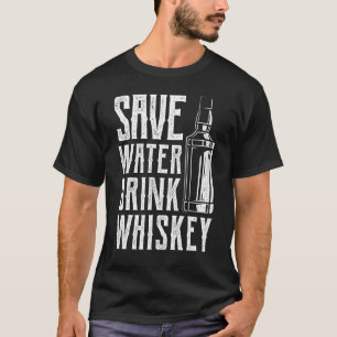 T-shirt Mens Économisez De L'Eau Boire Whiskey Liquor