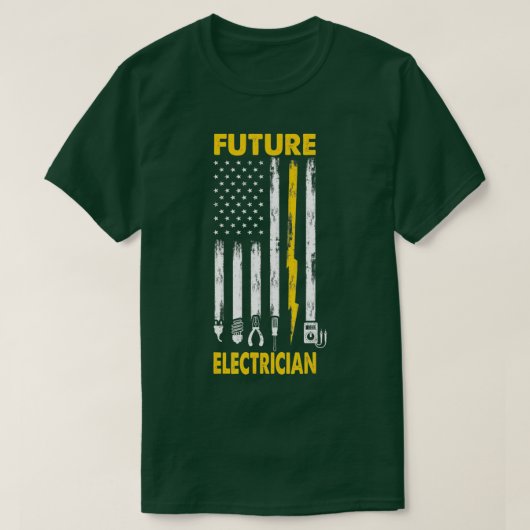T-shirt Mens Electrician Us Flag Tools for Future Electric (Design devant)