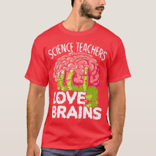 T-shirt Mens Enseignants en Sciences Aimer Cerveaux Premiu
