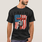 T-shirt Mens Faith Over Fear Christian Patriotic American (Devant)