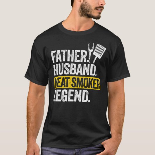 T-shirt Mens Father Husband Meat Smoker Legend Grilling Da (Devant)
