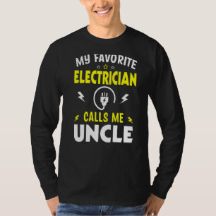 T-shirt Mens Fête des pères Mon Électricien Favori M'Appel