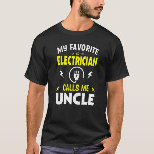 T-shirt Mens Fête des pères Mon Électricien Favori M'Appel