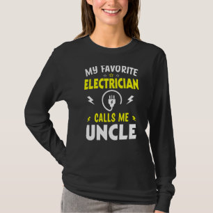 T-shirt Mens Fête des pères Mon Électricien Favori M'Appel