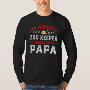 T-shirt Mens Fête des pères My Favori Zoo Keeper M'appelle