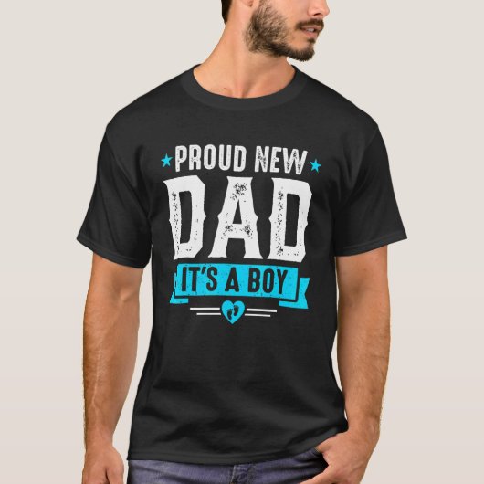 T-shirt Mens Fier Nouveau Papa C'est un bébé Faire-part (Devant)