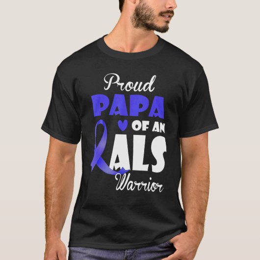 T-shirt Mens Fier Papa Of Als Warrior Family Matching Als (Devant)