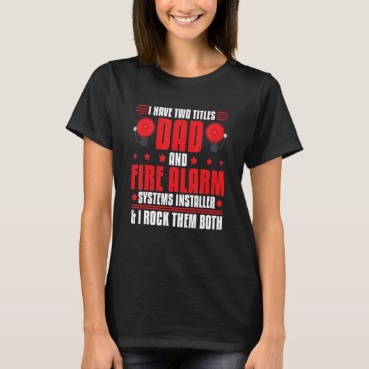 T-shirt Mens Fire Alerte installer Systems Technician Hous (Devant)