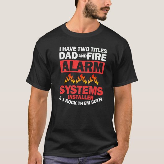 T-shirt Mens Fire Alerte installer Systems Technician Hous (Devant)