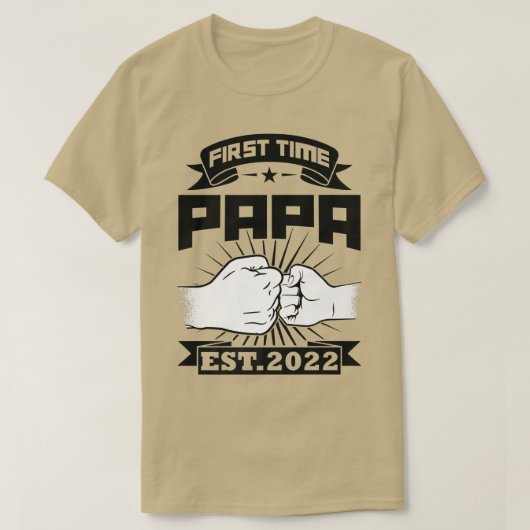 T-shirt Mens First time Papa est (Design devant)