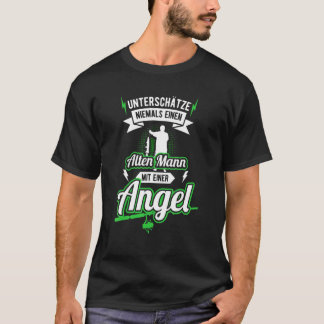T-shirt Mens Fishing Saying Old Man Angel Fisherman Joke
