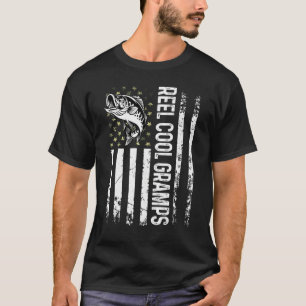 T-shirt Mens Fishing Us Drapeau Reel Cool Grammes Pour Dad