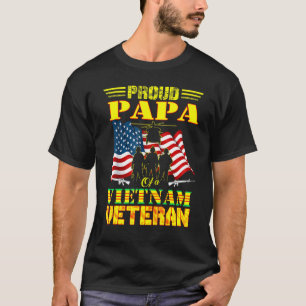 T-shirt Mens Froud Papa D'Un Vétéran Militaire Viêt-nam Fa