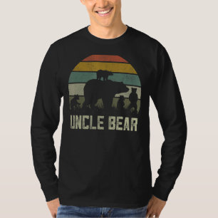 T-shirt Mens Funny Bear Uncle Four Cub Kids Fête des pères