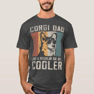 T-shirt Mens Funny Corgi Papa Comme Un Père Régulier Mais 