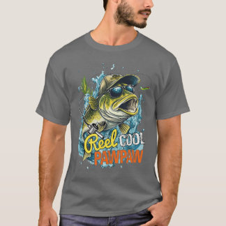 T-shirt Mens Funny Fathers Day Vintage Fishing Reel Cool P