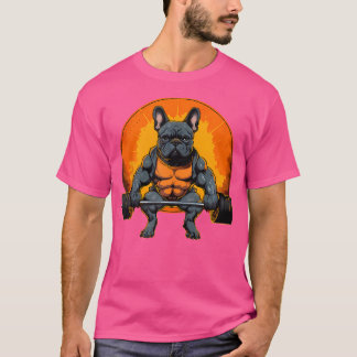 T-shirt Mens Funny French Bulldog Poids Fitness Gy
