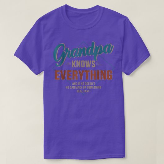 T-shirt Mens Funny Grandpa Knows Everything For Father's D (Design devant)