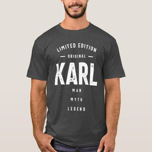 T-shirt Mens Funny Nom personnalisé Karl (Devant)