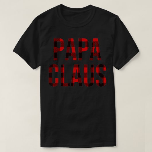 T-shirt Mens Funny Papa Claus Christmas Buffalo Plaid Chec (Design devant)