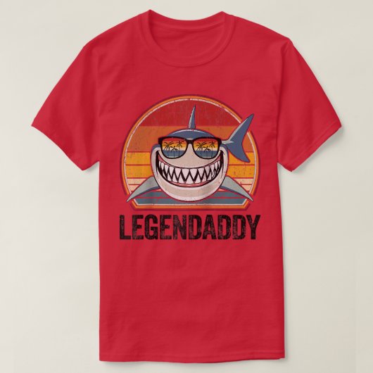 T-shirt Mens Funny Shark Tee Retro Legendaddy Papa Cadeaux (Design devant)