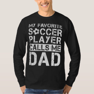 T-shirt Mens Funny Soccer Papa Mon Joueur De Football Favo