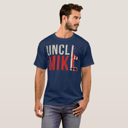 T-shirt Mens Funny Uncle Mike pour hommes cadeau (Devant entier)