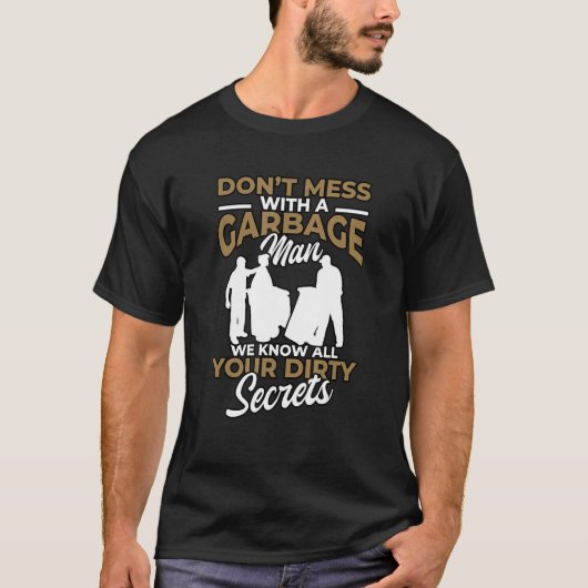 T-shirt Mens Garbage Man Déchets Remover Recyclage (Devant)