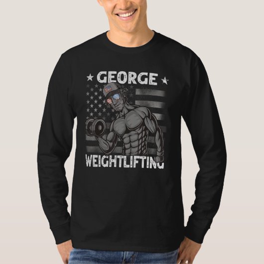 T-shirt Mens George Weightlifting Washington Bro 4th of Ju (Devant)