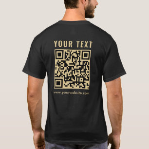 T-shirt Mens Gold Scan Me QR Code double face impression