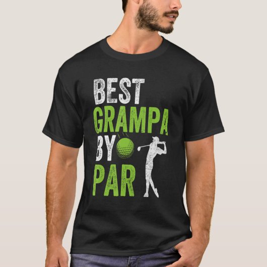 T-shirt Mens Golf Best Grampa By Par Daddy Golfer Père (Devant)