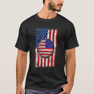 T-shirt Mens Golf Usa American Flag Patriotique Femmes