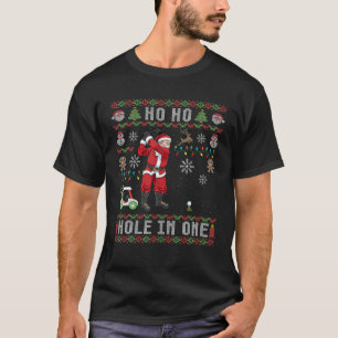 T-shirt Mens Golf Vilain Noël Ho Ho Trou Dans Un Geschen