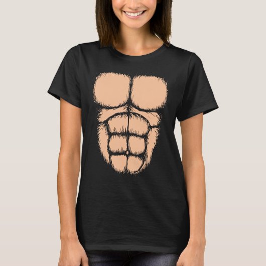 T-shirt Mens Gorilla Chest Muscles Six Pack (Devant)