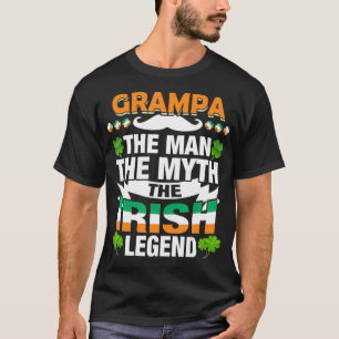T-shirt Mens Grampa The Man The Myth The Irish Patrick's D