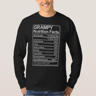 T-shirt Mens Grampy Nutrition Facts Thématique Grandpa Fa