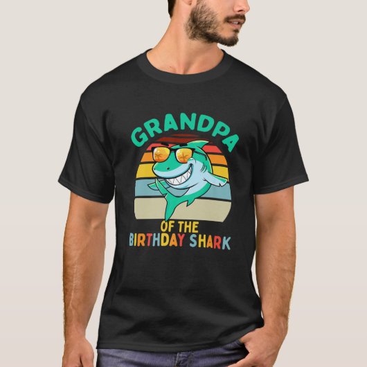 T-shirt Mens Grand-pa jumelage famille requin Anniversaire (Devant)
