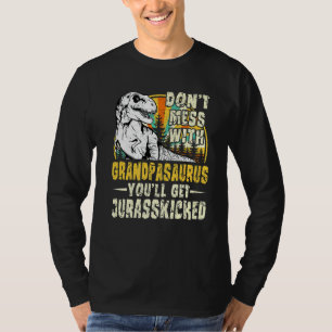 T-shirt Mens Grand-pa Rex Saurus Papasaurus Dinosaures Hom