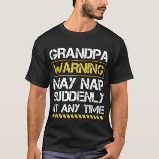 T-shirt Mens Grand-Père Avertissement Peut Tomber Soudaine